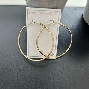 Sterling Forever NWT 2 1/4” Gold hoops